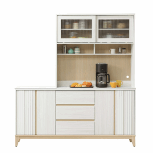 844-3洛蒂6尺岩板餐櫃 上+下   ⊙上下各附2片活動隔板.上座附1個電線孔