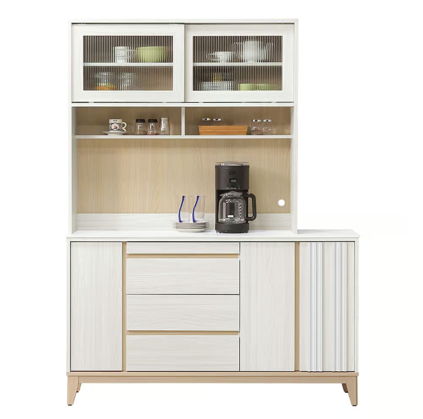 844-5洛蒂5尺岩板餐櫃 上+下 (上座附2片活動隔板.1個電線孔) (下座附1大1小活動隔板)