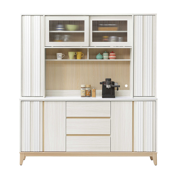 842-12洛蒂6尺岩板餐櫃上+下 (上座附2大4小活動隔板.1個電線孔)  (下座附2片活動隔板)