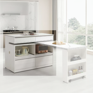 814-3蘿拉4尺岩板中島桌亮面岩板1.2cm