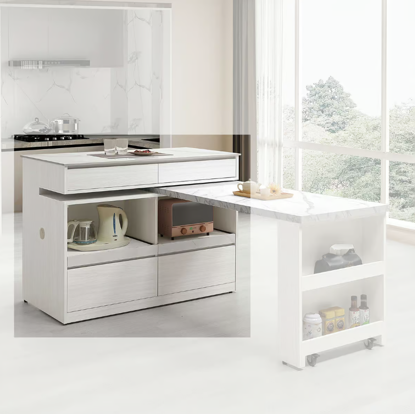 814-3蘿拉4尺岩板中島桌亮面岩板1.2cm