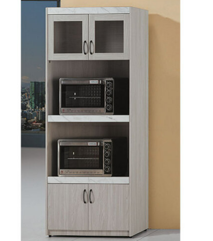 C388-2 夏雪2.8*6.7尺餐櫃 ⊙拉盤×2