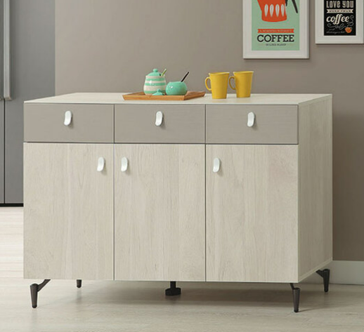 C389-3 格芮4尺餐櫃下座 木面 ⊙附1大1小隔板