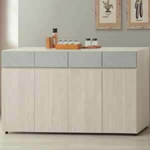 C390-4 米娜5尺餐櫃下座 木面 ⊙附2片隔板