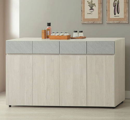 C390-4 米娜5尺餐櫃下座 木面 ⊙附2片隔板