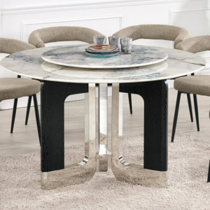 A1780-1 查爾4.3尺圓桌 附轉盤 桌面18mm石面 轉盤直徑80公分