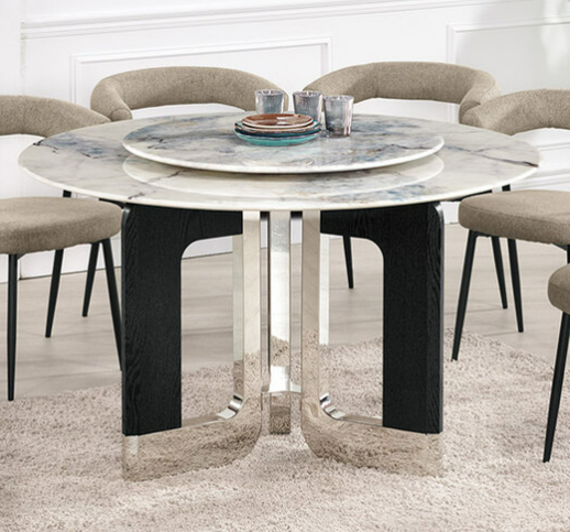 A1780-1 查爾4.3尺圓桌 附轉盤 桌面18mm石面 轉盤直徑80公分