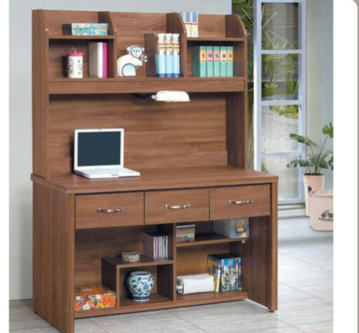 E342-1 柚木4尺三抽書桌 全組