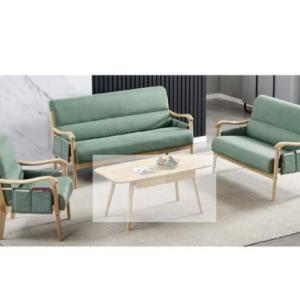 G538-1 MH-19芥末綠小沙發 實木腳 全組