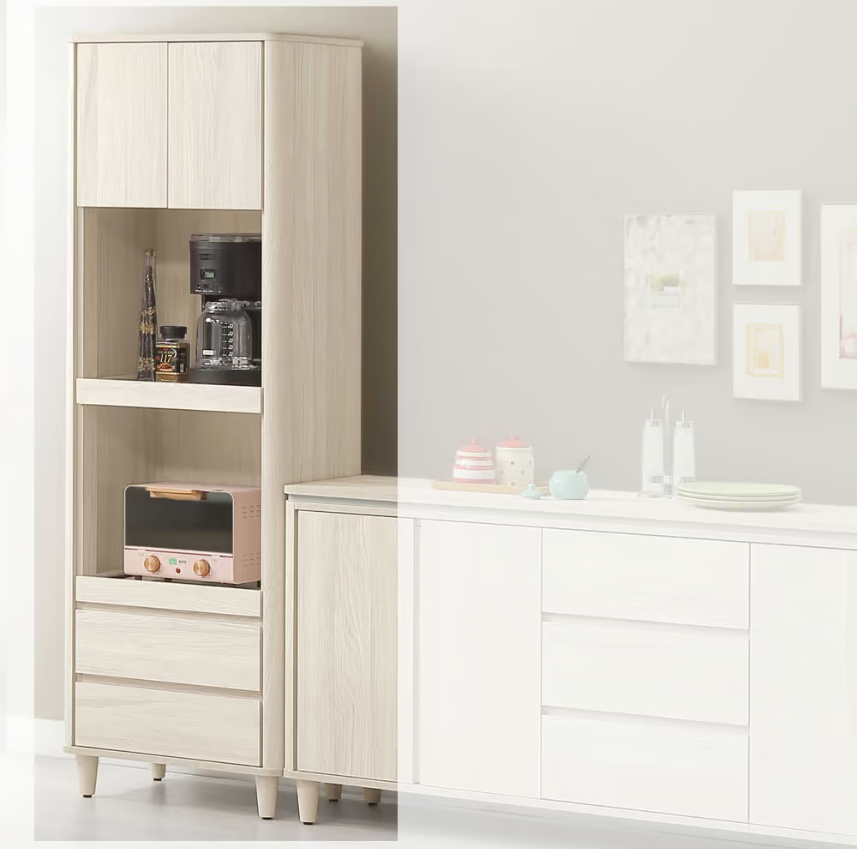 827-2 潔妮詩2尺收納立櫃 (開門內無隔板)(附2個電線孔)