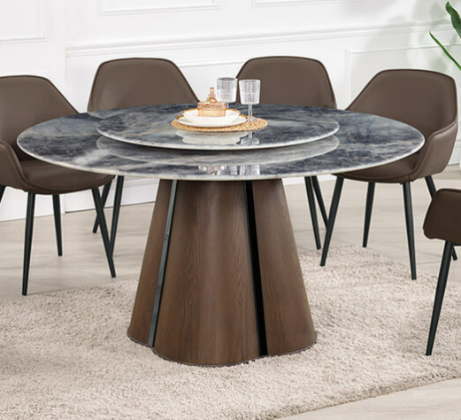 A1781-1 安東尼5尺圓桌 超晶石 附轉盤⊙桌面18mm超晶石