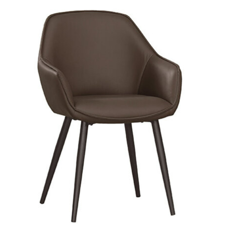 A1876-4 彼得餐椅 咖啡皮 五金腳 坐高50公分