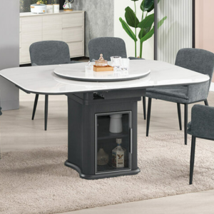 A1782-2 安德魯5.2尺多功能餐桌 附轉盤 轉盤直徑80公分 桌面8mm石面