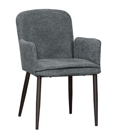 A1875-12 伊登餐椅 灰色布 五金腳 坐高47公分