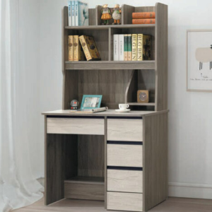 E346-4 雪灰雙色3尺鋁抽桌 全組