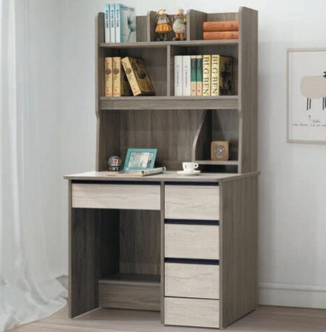 E346-4 雪灰雙色3尺鋁抽桌 全組