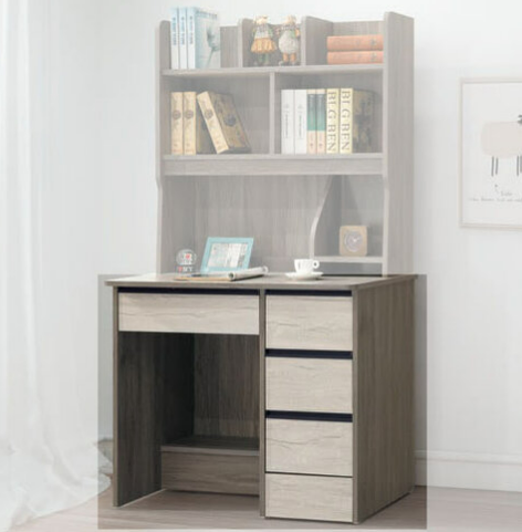 E346-5 雪灰雙色3尺鋁抽桌 下座