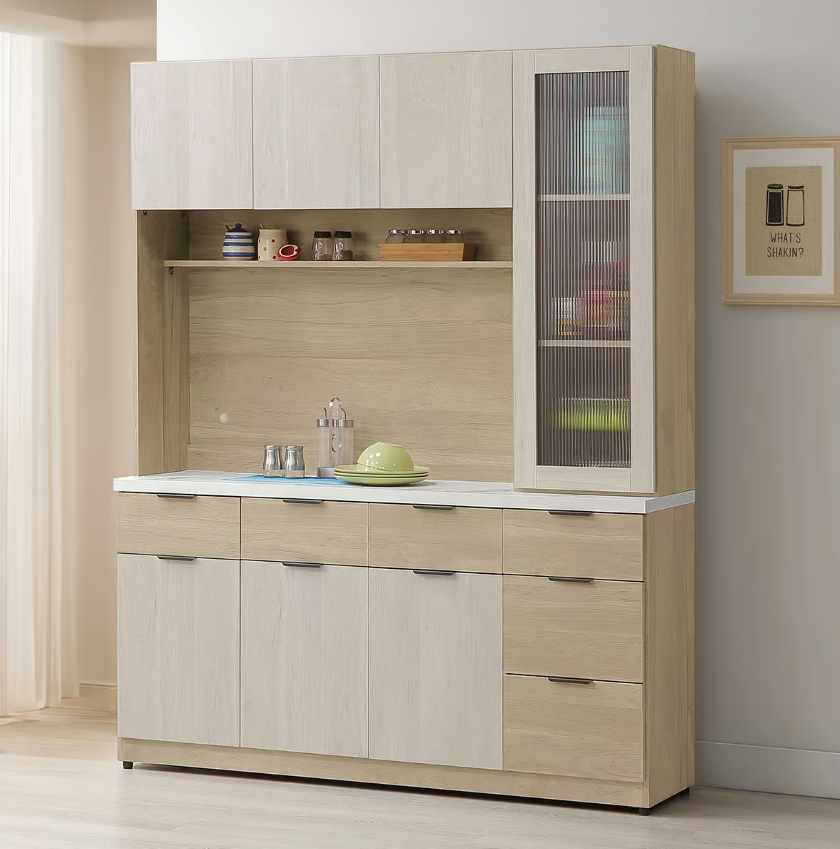 838-2庫克5.3尺餐櫃 上+下 (附2大4小活動隔板) (上座有1個電線孔)