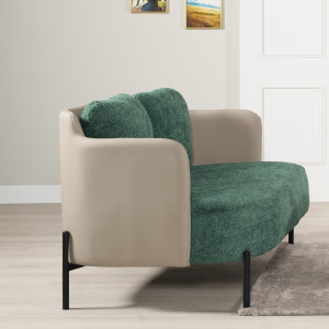 1351-4 諾爾雙人椅 綠色布 坐高44cm