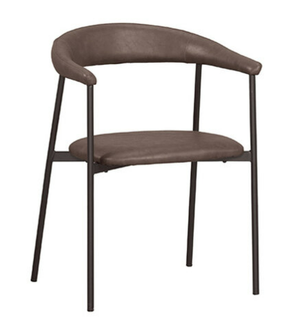 A1876-10 露西餐椅 咖啡皮 五金腳 坐高47.5公分