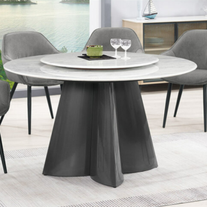 A1787-1 吉蒂4.3尺圓桌 超晶石 附轉盤 桌面18mm超晶石