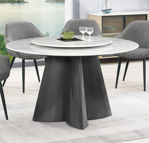 A1787-1 吉蒂4.3尺圓桌 超晶石 附轉盤 桌面18mm超晶石