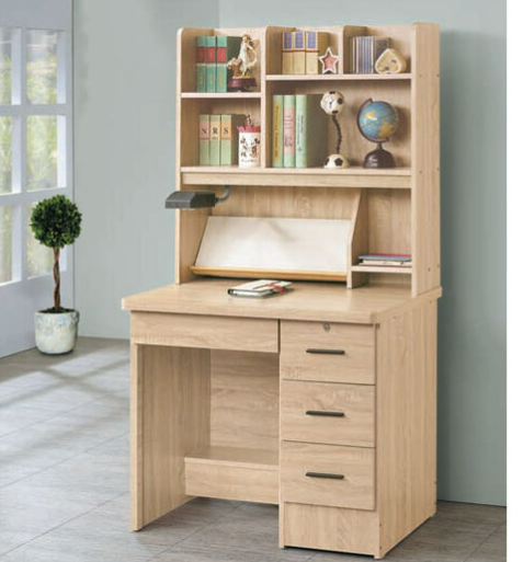 E345-1 原切橡木3尺書桌 全組 木心板