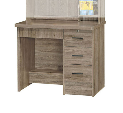 E345-2 原切橡木3尺書桌下座 木心板