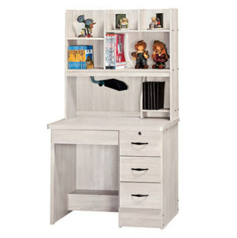 E345-5 鋼刷白3尺書桌 全組 木心板