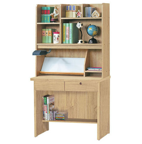 E345-7 原切橡木二抽書桌 側板木心板 全組