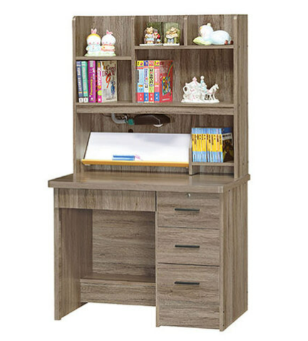 E345-8 灰橡二抽書桌 木心板 全組