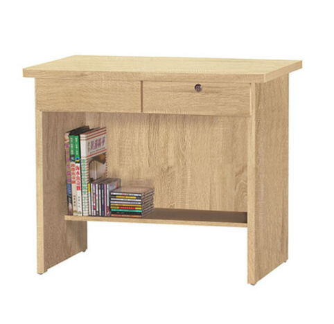 E348-3 原切橡木二抽書桌 側板木心板