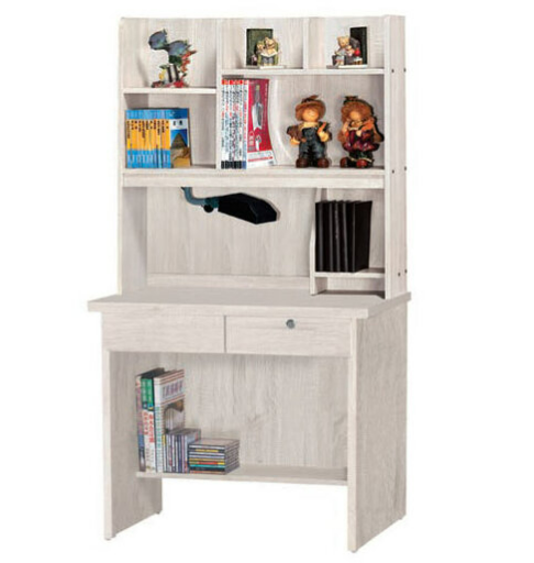 E345-9 鋼刷白二抽書桌 側板木心板 全組