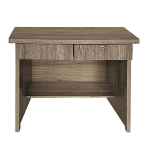 E348-4 灰橡二抽書桌 側板木心板