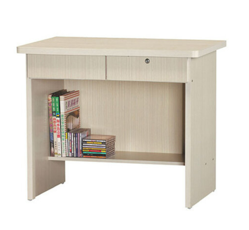 E347-9 白雪松二抽書桌 側板木心板