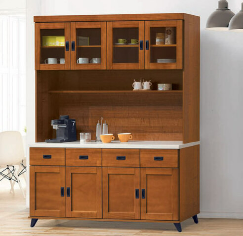 E350-1 樟木色5.3尺石面餐櫃 全組