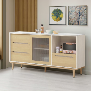 847-4帕特6尺岩板餐櫃下座 (附1片活動隔板) (拉盤處後背板有1個電線孔)