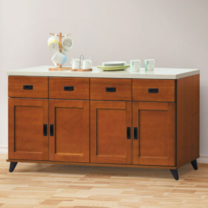 E350-2樟木色5.3尺石面餐櫃 下座