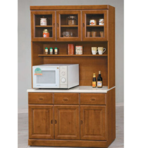 E351-5 樟木色4尺石面餐櫃 全組