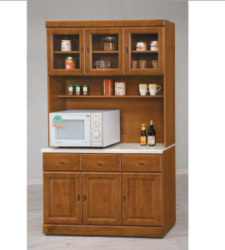 E351-5 樟木色4尺石面餐櫃 全組