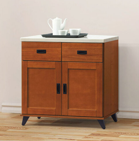 E350-4 樟木色2.7尺石面餐櫃下座