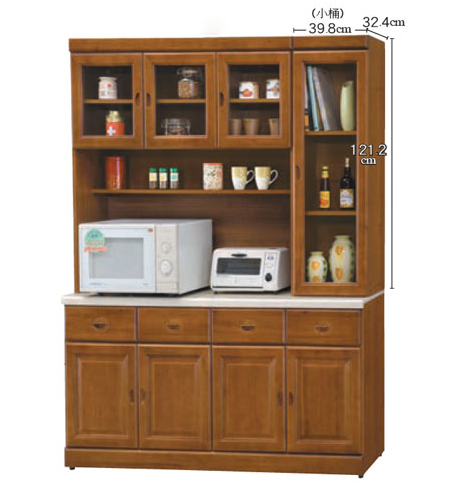 E351-6 樟木色5.3尺石面餐櫃 全組