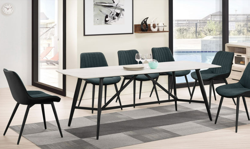 A1795-1 維克多6.6尺岩板餐桌 桌面 12mm岩板 左右弧度