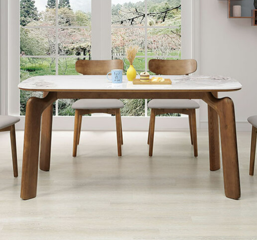 A522-04賓利5.3尺胡桃岩板餐桌