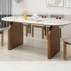 A521-04莉迪亞6尺胡桃岩板餐桌