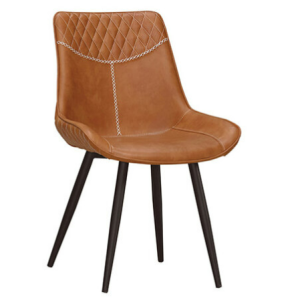 A1875-10 布萊恩餐椅 橘色皮 五金腳 坐高47公分