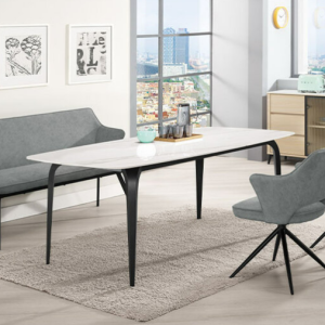 A1797-1 米蘭達6尺岩板餐桌 桌面12mm岩板⊙桌面四面弧度