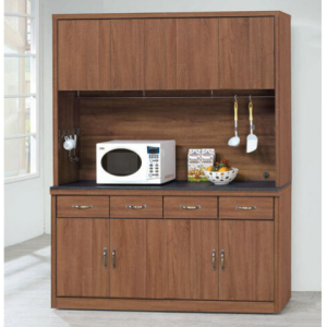 E352-8 柚木色工業風5.3尺餐櫃 全組/含岩板