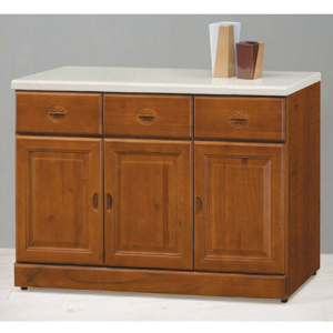 E351-2 樟木色4尺石面餐櫃 下座