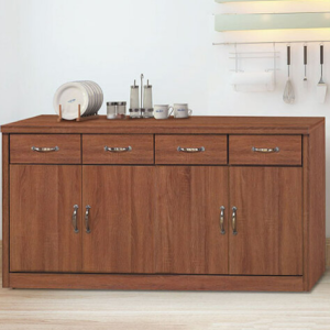 E352-9 柚木色工業風5.3尺岩板餐櫃 下座